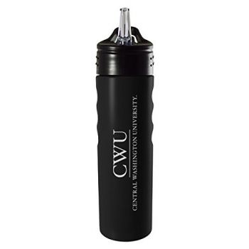 24 oz Stainless Steel Sports Water Bottle - Central Washington Wildcats
