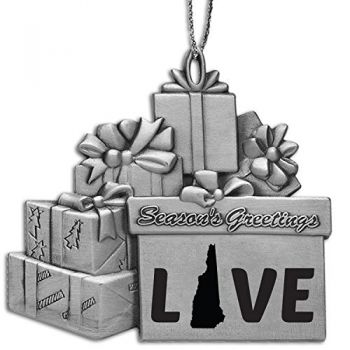 Pewter Gift Display Christmas Tree Ornament - New Hampshire Love - New Hampshire Love