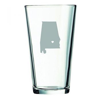 16 oz Pint Glass  - I Heart Alabama - I Heart Alabama