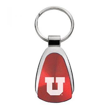 Teardrop Shaped Keychain Fob - Utah Utes