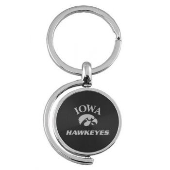 Spinner Round Keychain - Iowa Hawkeyes