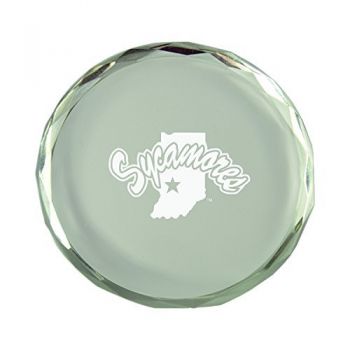 Crystal Paper Weight - Indiana State Sycamores