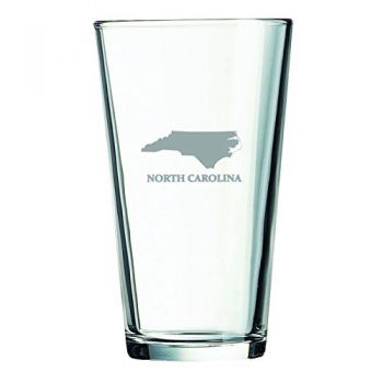 16 oz Pint Glass  - North Carolina State Outline - North Carolina State Outline