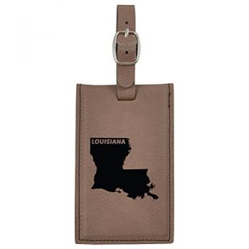 Travel Baggage Tag with Privacy Cover - Louisiana State Outline - Louisiana State Outline