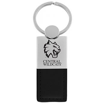 Modern Leather and Metal Keychain - Central Washington Wildcats