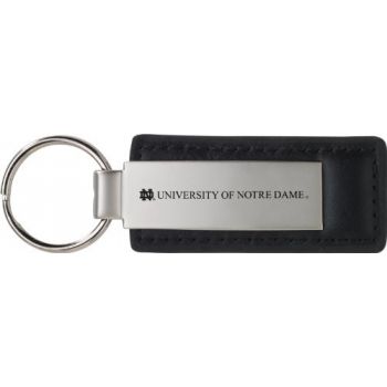 Stitched Leather and Metal Keychain - Notre Dame Fighting Irish