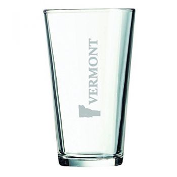 16 oz Pint Glass  - Vermont State Outline - Vermont State Outline