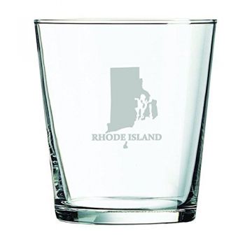 13 oz Cocktail Glass - Rhode Island State Outline - Rhode Island State Outline