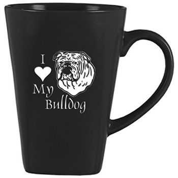 14 oz Square Ceramic Coffee Mug  - I Love My Bull Dog