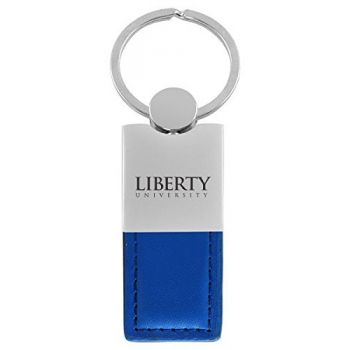 Modern Leather and Metal Keychain - Liberty Flames