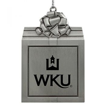 Pewter Gift Box Ornament - Western Kentucky Hilltoppers