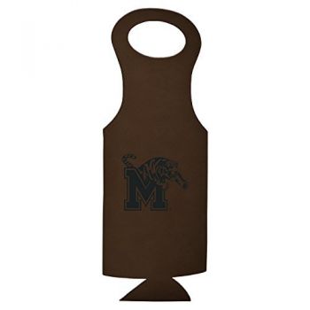 Velour Leather Wine Tote Carrier - Memphis Tigers
