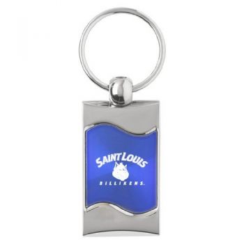 Keychain Fob with Wave Shaped Inlay - St. Louis Billikens