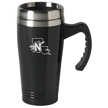 16 oz Stainless Steel Coffee Mug with handle - Northwestern State Demons
