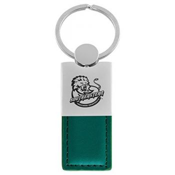 Modern Leather and Metal Keychain - SE Louisiana Lions