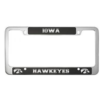 Stainless Steel License Plate Frame - Iowa Hawkeyes