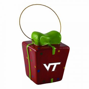 Ceramic Gift Box Shaped Holiday - Virginia Tech Hokies
