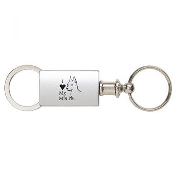 Detachable Valet Keychain Fob  - I Love My Miniature Pinscher