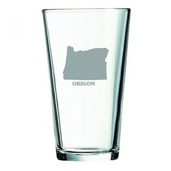 16 oz Pint Glass  - Oregon State Outline - Oregon State Outline