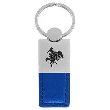 Modern Leather and Metal Keychain - McNeese State Cowboys