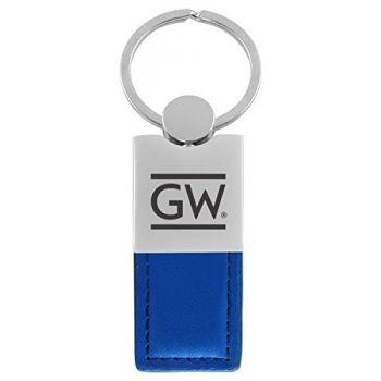 Modern Leather and Metal Keychain - GWU Colonials