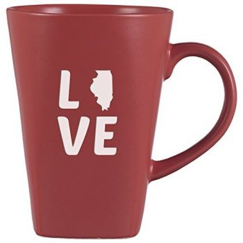 14 oz Square Ceramic Coffee Mug - Illinois Love - Illinois Love
