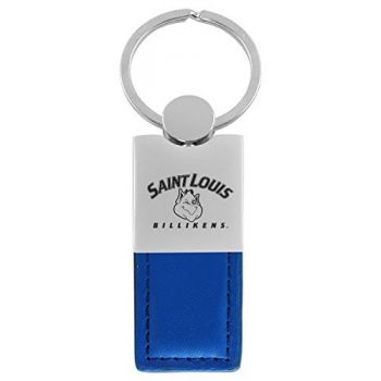 Modern Leather and Metal Keychain - St. Louis Billikens