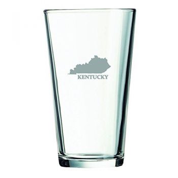 16 oz Pint Glass  - Kentucky State Outline - Kentucky State Outline