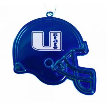 Football Helmet Pewter Christmas Ornament - Utah State Aggies