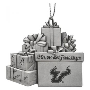 Pewter Gift Display Christmas Tree Ornament - South Florida Bulls
