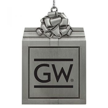 Pewter Gift Box Ornament - GWU Colonials