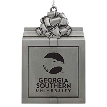 Pewter Gift Box Ornament - Georgia Southern Eagles