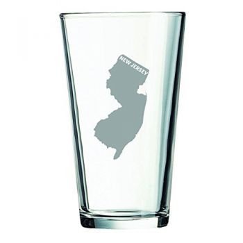 16 oz Pint Glass  - New Jersey State Outline - New Jersey State Outline