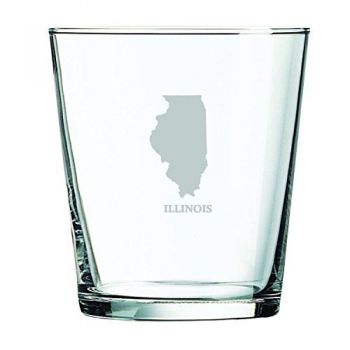 13 oz Cocktail Glass - Illinois State Outline - Illinois State Outline