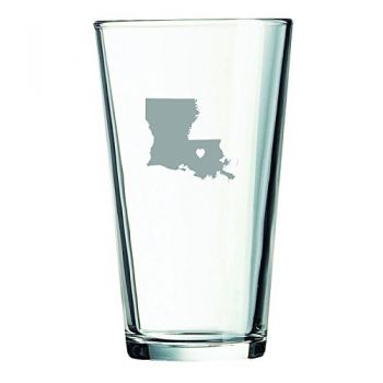 16 oz Pint Glass  - I Heart Louisiana - I Heart Louisiana