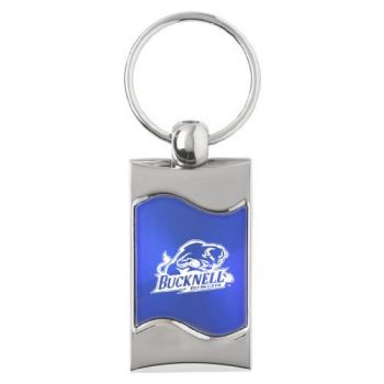 Keychain Fob with Wave Shaped Inlay - Bucknell Bison