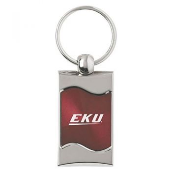 Keychain Fob with Wave Shaped Inlay - Eastern Kentucky Colonels