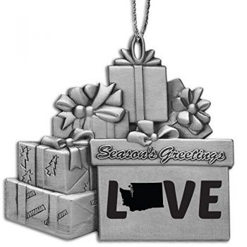 Pewter Gift Display Christmas Tree Ornament - Washington Love - Washington Love