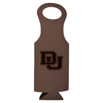 Velour Leather Wine Tote Carrier - Denver Pioneers