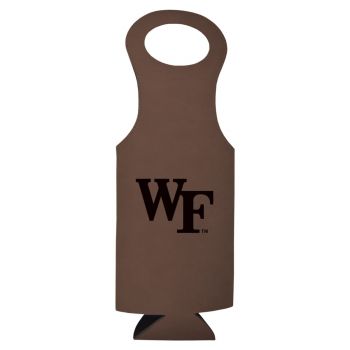 Velour Leather Wine Tote Carrier - Wake Forest Demon Deacons