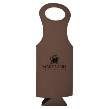 Velour Leather Wine Tote Carrier - Maryland Terrapins
