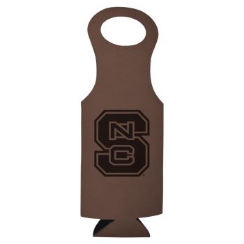 Velour Leather Wine Tote Carrier - North Carolina State Wolfpack