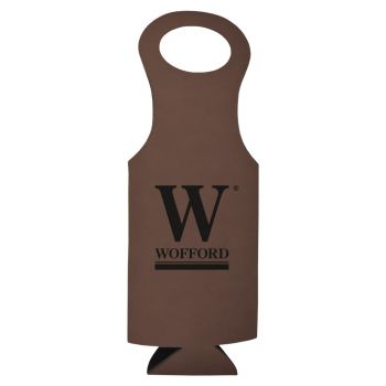 Velour Leather Wine Tote Carrier - Wofford Terriers