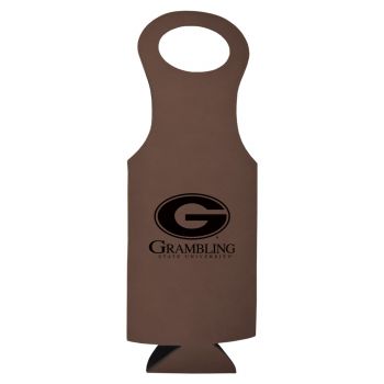 Velour Leather Wine Tote Carrier - Grambling State Tigers