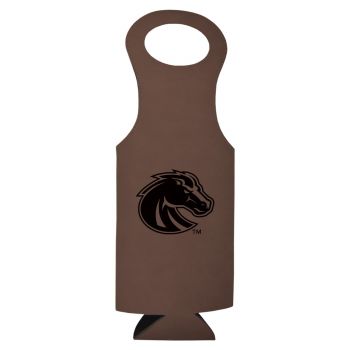 Velour Leather Wine Tote Carrier - Boise State Broncos