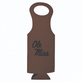 Velour Leather Wine Tote Carrier - Ole Miss Rebels