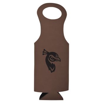 Velour Leather Wine Tote Carrier - St. Peter's Peacocks