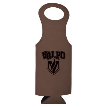 Velour Leather Wine Tote Carrier - Valparaiso Crusaders