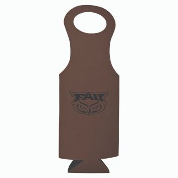 Velour Leather Wine Tote Carrier - FAU Owls