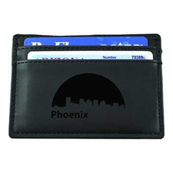 Slim Wallet with Money Clip - Phoenix City Skyline